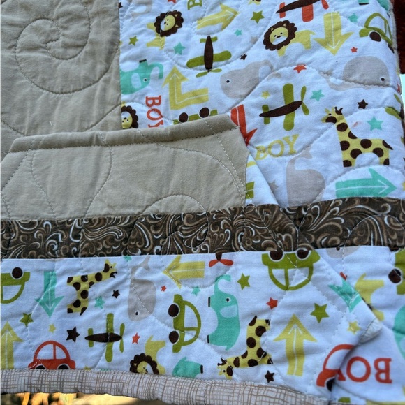 2T/3T Vintage Patchwork Quilted Jacket with Rust Sleeves - Picture 6 of 7